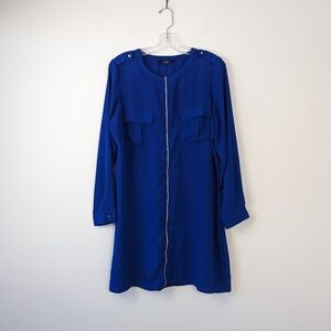 Women's LC Waikiki Royal Blue Zip-Front Dress - Size 42